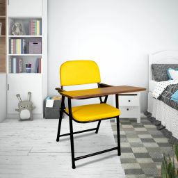 Folding Study Chair With Cushion & Adjustable Writing Pad Leatherette Study Folding Chair-image-92