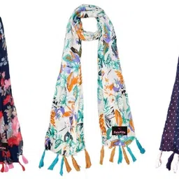 stolevilla Printed Chiffon Women Multicolor Scarf, Stole, Fancy Scarf-picture-7
