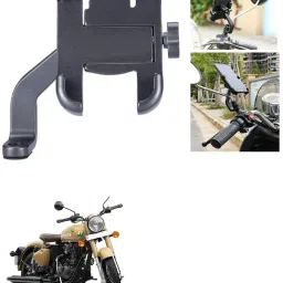 Mirror Fitting Metal Mobile Holder For Royal Enfield Classic 350 Signals Bike Mobile Holder-image-44