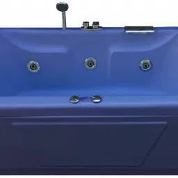 Intimate 6 Feet Acrylic with Jacuzzi Massage, Back Massager and Filler System - Alpine Blue Free-standing Bathtub-image-84