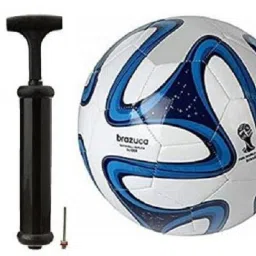 Brazuca Blue ColorWith Inflating Air pump Football - Size: 5-image-1