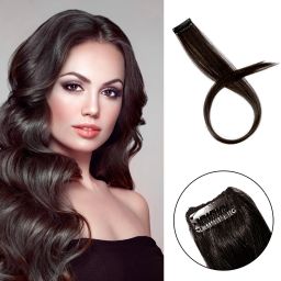 100% Real human hair single streak -Natural black-pack of 2 Hair Extension-image-53