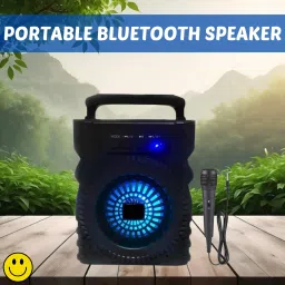 Clairbell 301(PORTABLE WIRELESS BLUETOOTH SPEAKER) Crystal Clear SoundWith Karaoke MicR228 5 W Bluetooth Laptop/Desktop Speaker-image-66