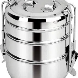 Stainless Steel Tiffin, Lunch Box -3 Layer 3 Containers Lunch Box 3 Containers Lunch Box-23