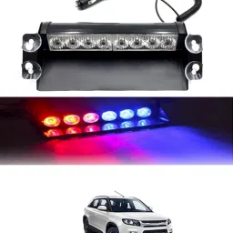 12V Red & Blue Dash 8Led Police Strobe Flash Warning Light For Car/SUV/Jeep-300 Fog Lamp Car, Truck, Van LED for Maruti Suzuki (12 V, 55 W)-image-59