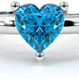 Zarkan 925 Sterling Silver Blue Heart Ring Sterling Silver Rhodium Plated Ring-image-31