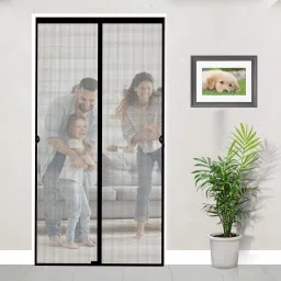 Fibre Kids Washable Fiberglass mosquito net for door With Stay Open Buckle(100 X 210,Black) Mosquito Net-17