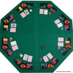 8 Players Folding Poker Table Top Octagon Green soft Cloth Board Game Accessories-image-40
