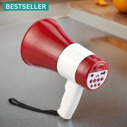 Handheld (Megaphone with Recorder) (Bhopu Talk Record Play) & Siren MusicUQ421 Handheld (Megaphone) (Bhopu) Horn with USB & SD Card Port for AnnouncingUQ421 Outdoor, Indoor PA System-12