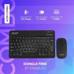 Acer Rechargeable Keyboard & Mouse Combo Bluetooth, Wireless Standard Multi-device Keyboard Compatible with Desktop, Laptop, Tablet image 3