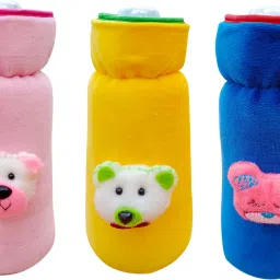 Bottle Cover for Avent/Wide Neck Feeders Soft Plush Stretchable Baby Feeding Bottle Cover with Easy to Hold Strap | (Pack of 3)-image-36