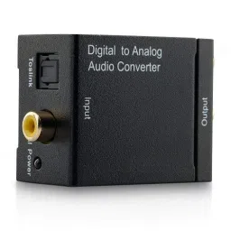 JAMUS TV-out Cable Digital to Analog Audio Converter SPDIF Optical/Fiber Coaxial Coax Input to Analog 2.1 Stereo Audio Output Converter Adapter.>>Optical Cable and Rca cable are Included (Black, For TV)-16