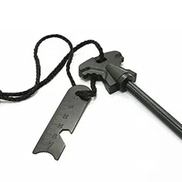 HeavyDuty BigSize MagnesiumRod FireStarter with Metallic Multifunctional Scraper Flintsteel & Magnesium Fire Starter Striker Included-image-32