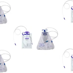 Urine Collection Uro Bag 2000 ML with Urine Collecting Measured Volume Urometer (250ML) - Clear (Set of 10) Urine Bag-image-78