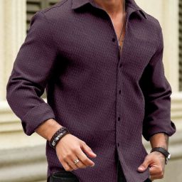 Men Regular Fit Self Design Casual Shirt-image-127