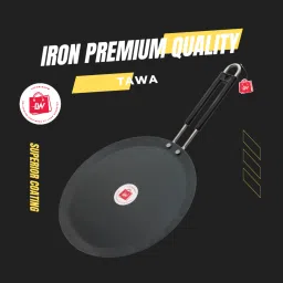 LAZYwindow Flat Iron Tawa with insulated handle Tawa 24 cm diameter image 3