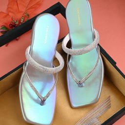 CLOG LONDON Embellished Open Toe Flats-17