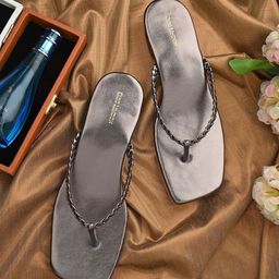 CLOG LONDON Embellished T-Straps Flats-2