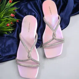 CLOG LONDON Embellished Open Toe Flats-22