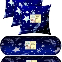 3 Cushion And 2 Bolster Microfibre Nature Bolster Pack of 5-image-75