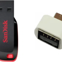 SanDisk 16 gb Cruzer Blade Pen Drive with Micro OTG Adapter 16 GB Pen Drive Compatible with Mobile, Laptop, Desktop Computer, Audio Player, Tablet, Television USB 2.0 Plastic Case-22