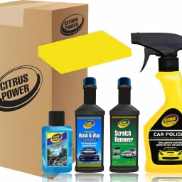 Car Polish 250ml, Wash & Wax 60ml, Scratch Remover 60ml, Wind Shield 30ml, Sponge Combo-image-1
