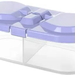 Portable Flip Lunch Box Flip 2 Grid Food Sealed Cans Fruit Snack Food Container 2 Containers Lunch Box-1