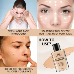 intimify Waterproof Liquid Foundation, Flawless Look, Matte Finish, Instant Full Coverage Foundation image 4