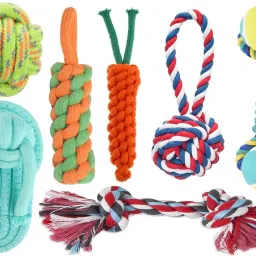 Toys for Puppies & Small Dogs Toys | Rope Ball Toy | Color May Vary | Cotton, Rubber Chew Toy, Training Aid, Ball, Tough Toy, Tug Toy For Dog-image-33