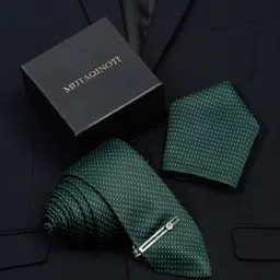 MUTAQINOTI Men Dotted Pattern Silk Formal Accessory Gift Set-picture-4