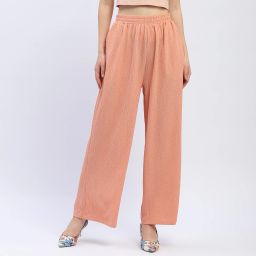 Women Relaxed Pink Polyester Trousers-image-87