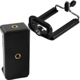 POZUB New High Quality Phone Holder Clip/Mount Adapter/Adjustable Clamp + 2 Hole Mobile Clip Mount Mobile Camera Holder and Tripod Mount Holder Monopod Holder Clip With 360 Degree mobile clip, Mobile Phone, Smartphone’s, Selfie Stick & All Types of Tripods mobile holding clip Camera Stand Clip Bracket Holder Tripod Monopod Mount Adapter Mobile clip stand in tripod Tripod, Monopod Kit, Monopod, Tripod Kit, Tripod Bracket, Tripod Clamp-10