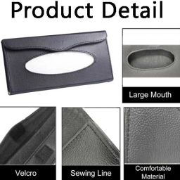 monolive Black Leatherite Rectangle Shape Fancy Design Tissue Dispencer For Car-145 Vehicle Tissue Dispenser image 5