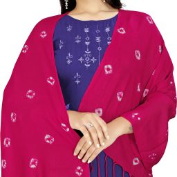 Printed Viscose, Cotton Rayon Blend Women Pink Fancy Scarf, Scarf, Stole-image-12