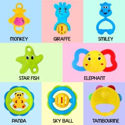 kiddie castle 8 Pcs Colorful Set For Infants Rattle image 2