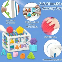 my kafers Baby Shape Sorting Toy, Colorful Elastic Bands Sensory Shape Sorter image 2