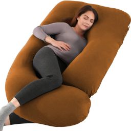 "Enjoy full-body comfort and support for a more peaceful pregnancy journey." Microfibre Solid Pregnancy Pillow Pack of 1-image-80