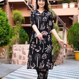 Women Pure Cotton Kurti Pant Set-image-23
