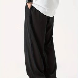 Men Solid Black Track Pants-image-27