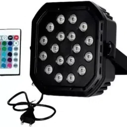 90W DJ LED Flood Light with 18 LEDs 24 Keys Remote Control (Diameter: 18 cm) Disco Ball Set-16