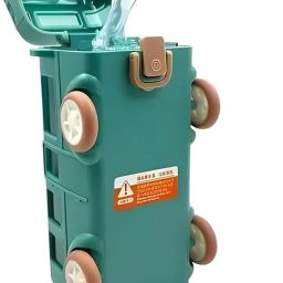 Pack of 1 Bus Design Water Bottle for Kids with Straw and Sticker-image-55