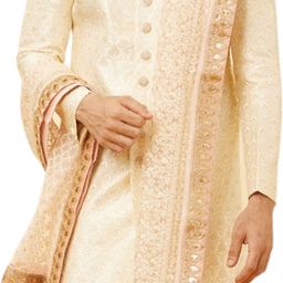 manyavar Georgette Embroidered Pink Men Dupatta-picture-31