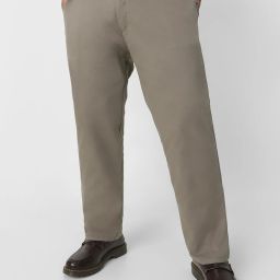 Men Regular Fit Grey Cotton Blend Trousers-image-2
