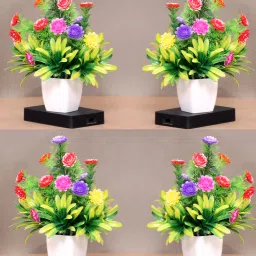 Flower With Pot For Unique Filler For Home office Shop Decoration Green Wild Flower Artificial Flower with Pot-image-5