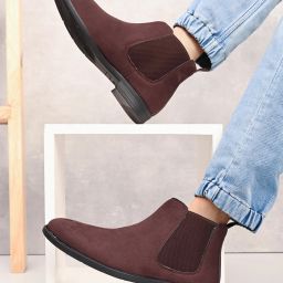 Men's Brown Casual Outdoor High Top Chelsea Boots Boots For Men-image-32