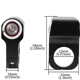 hallows 12V Switch Control with Lighting LED Indicator Headlight Handlebar Switch ON/OFF 10 A Bike Mobile Charger image 3