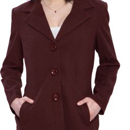 Tweed Wool Solid Coat For Women-image-27