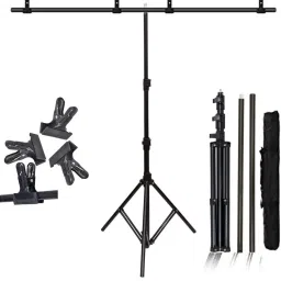 VTS T-Shape Background Backdrop Support Stand Kit:9 FT. Height Adjustable Stand Tripod Kit-13