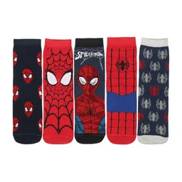 Supersox Men Pack of 5 Assorted Spiderman Printed Ankle-Length Socks-picture-15