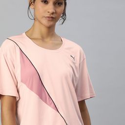 Puma Women Pink Colourblocked Round Neck dryCELL Train Pearl Running & Training T-shirt-image-47